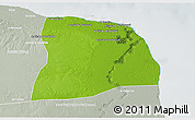 Physical 3D Map of Misurata, lighten, semi-desaturated