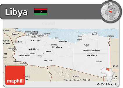 Classic Style Panoramic Map of Libya