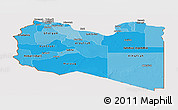 Political Shades Panoramic Map of Libya, cropped outside