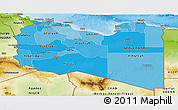 Political Shades Panoramic Map of Libya, physical outside