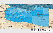 Political Shades Panoramic Map of Libya, satellite outside
