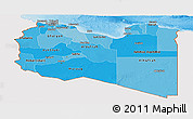 Political Shades Panoramic Map of Libya, single color outside