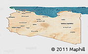 Satellite Panoramic Map of Libya, single color outside