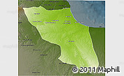Physical 3D Map of Sawfajjin (Sofuljeen), darken