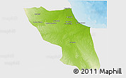 Physical 3D Map of Sawfajjin (Sofuljeen), single color outside