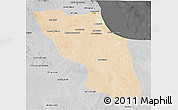 Satellite 3D Map of Sawfajjin (Sofuljeen), desaturated