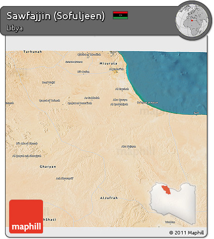 Satellite 3D Map of Sawfajjin (Sofuljeen)
