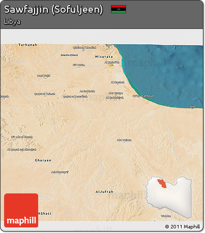 Satellite 3D Map of Sawfajjin (Sofuljeen)