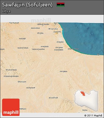 Satellite 3D Map of Sawfajjin (Sofuljeen)