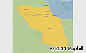 Savanna Style 3D Map of Sawfajjin (Sofuljeen), single color outside