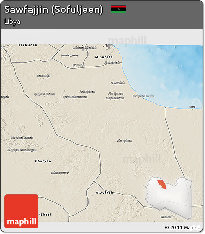 Shaded Relief 3D Map of Sawfajjin (Sofuljeen)