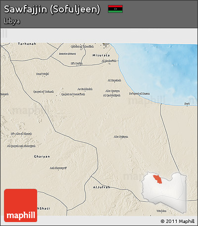 Shaded Relief 3D Map of Sawfajjin (Sofuljeen)
