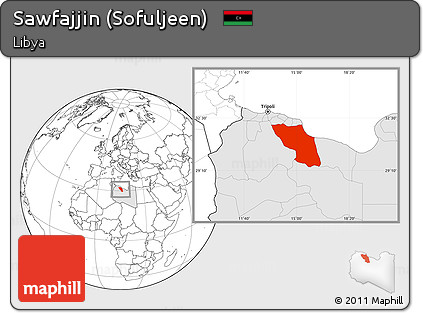 Blank Location Map of Sawfajjin (Sofuljeen), highlighted country