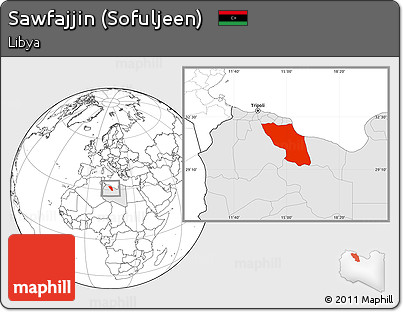 Blank Location Map of Sawfajjin (Sofuljeen), highlighted country