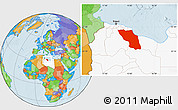 Political Location Map of Sawfajjin (Sofuljeen), highlighted country
