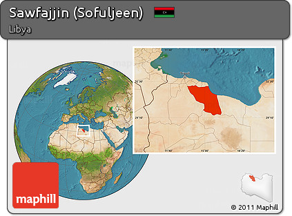 Satellite Location Map of Sawfajjin (Sofuljeen)