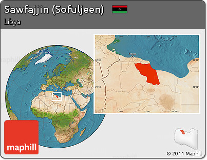 Satellite Location Map of Sawfajjin (Sofuljeen)