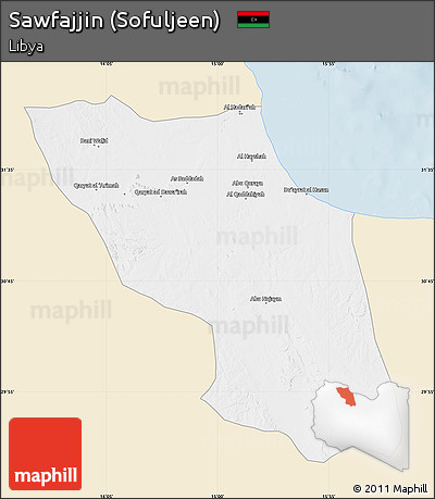Classic Style Map of Sawfajjin (Sofuljeen), single color outside