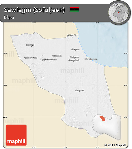 Classic Style Map of Sawfajjin (Sofuljeen), single color outside