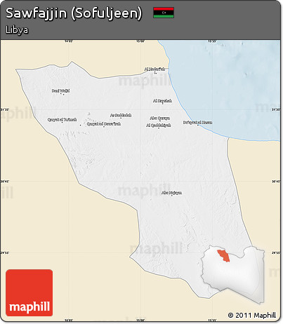 Classic Style Map of Sawfajjin (Sofuljeen), single color outside