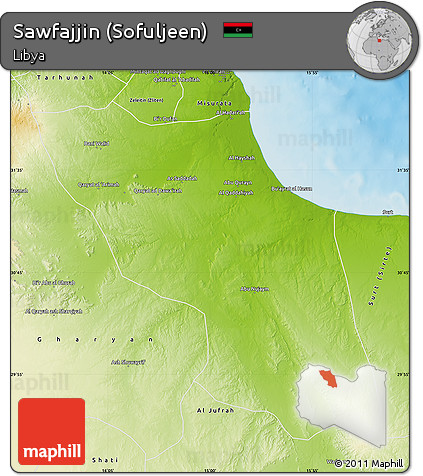 Physical Map of Sawfajjin (Sofuljeen)