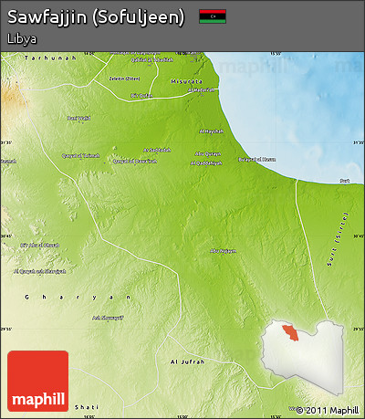 Physical Map of Sawfajjin (Sofuljeen)