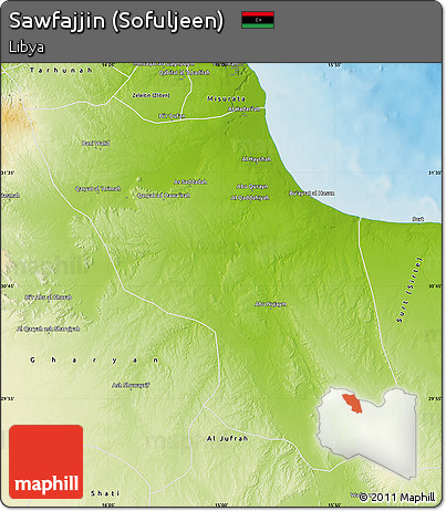 Physical Map of Sawfajjin (Sofuljeen)