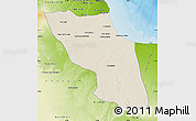 Shaded Relief Map of Sawfajjin (Sofuljeen), physical outside