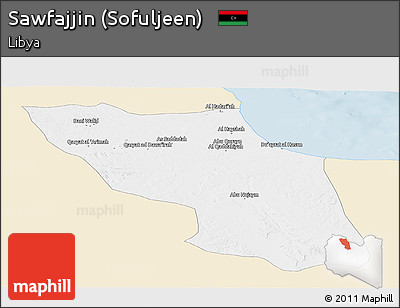 Classic Style Panoramic Map of Sawfajjin (Sofuljeen), single color outside