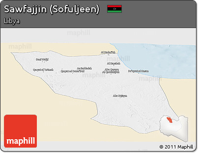 Classic Style Panoramic Map of Sawfajjin (Sofuljeen), single color outside