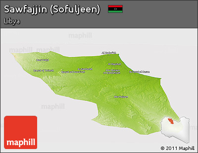 Physical Panoramic Map of Sawfajjin (Sofuljeen), cropped outside