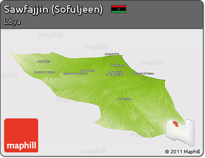 Physical Panoramic Map of Sawfajjin (Sofuljeen), cropped outside