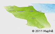 Physical Panoramic Map of Sawfajjin (Sofuljeen), single color outside