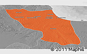 Political Panoramic Map of Sawfajjin (Sofuljeen), desaturated