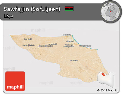 Satellite Panoramic Map of Sawfajjin (Sofuljeen), cropped outside