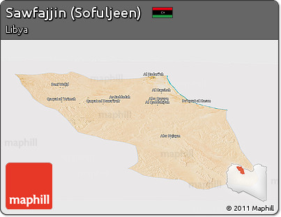 Satellite Panoramic Map of Sawfajjin (Sofuljeen), cropped outside