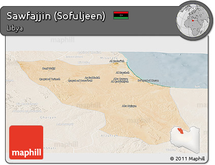 Satellite Panoramic Map of Sawfajjin (Sofuljeen), lighten