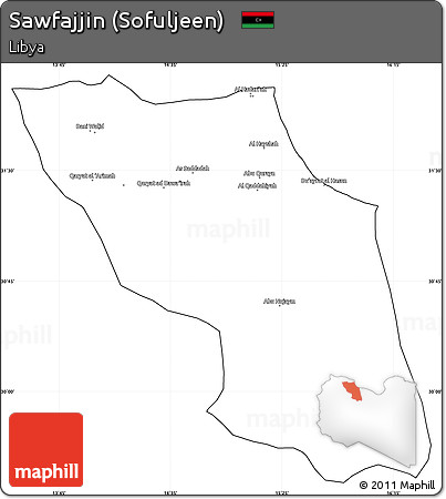 Blank Simple Map of Sawfajjin (Sofuljeen), cropped outside