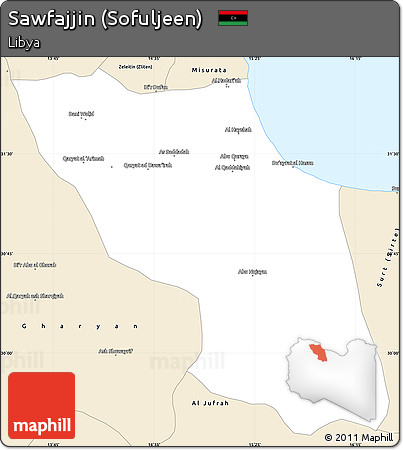 Classic Style Simple Map of Sawfajjin (Sofuljeen)