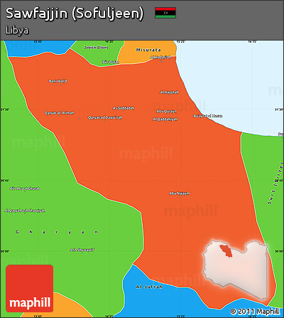 Political Simple Map of Sawfajjin (Sofuljeen)