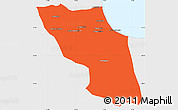 Political Simple Map of Sawfajjin (Sofuljeen), single color outside