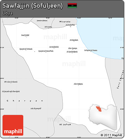 Silver Style Simple Map of Sawfajjin (Sofuljeen)