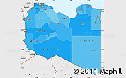 Political Shades Simple Map of Libya, single color outside, borders and labels