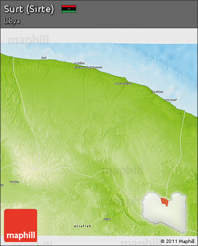 Physical 3D Map of Surt (Sirte)