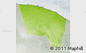 Physical 3D Map of Surt (Sirte), lighten, semi-desaturated