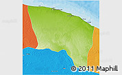 Physical 3D Map of Surt (Sirte), political outside