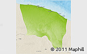 Physical 3D Map of Surt (Sirte), shaded relief outside
