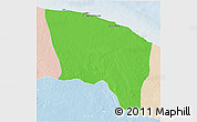 Political 3D Map of Surt (Sirte), lighten