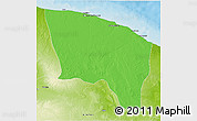 Political 3D Map of Surt (Sirte), physical outside