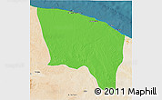 Political 3D Map of Surt (Sirte), satellite outside